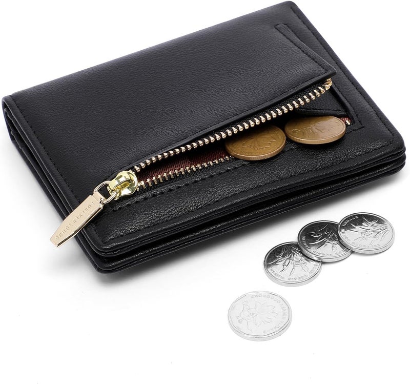 Altally Small Women Wallet RFID Blocking Bifold Pocket Wallet Slim Compact Ladies Purse Mini Wallets For Women (Black) | Small, RFID Blocking, Bifold, Pocket Wallet, Slim, Compact - Image 2